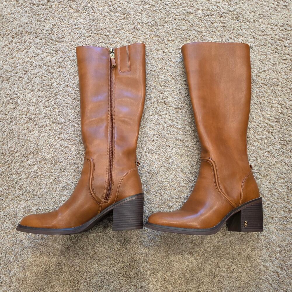 NWOB Sam & Libby Iris brown knee high boots sz 7.5 - Picture 3 of 9
